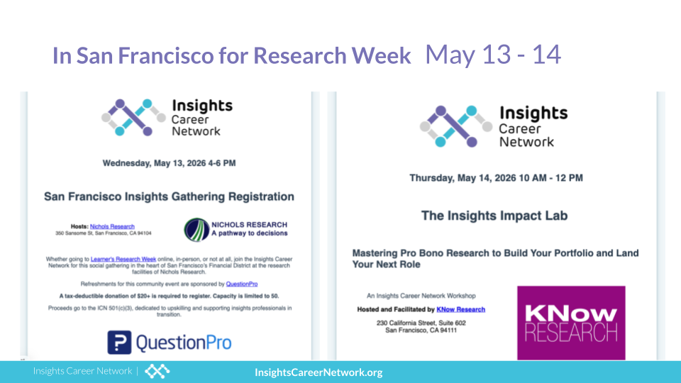 Insights Connections and Workshops in SF During Research Week