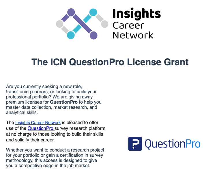 The ICN QuestionPro License Grant